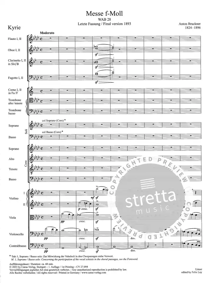 A. Bruckner: Messe f-Moll, 4GesGchOrch (Part) (1)