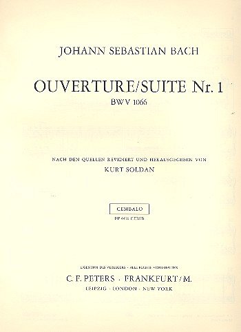 J.S. Bach: Suite (Ouvertuere) Nr. 1 C-Dur BWV 10, Baro (Cemb