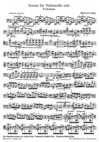 W. Zillig: Sonate für Violoncello solo (1958), Vc (Sppa)