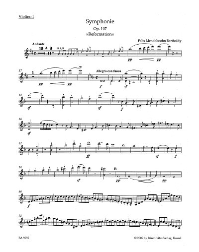 F. Mendelssohn Barth: Symphonie d-Moll op. 107, Sinfo (Vl1)