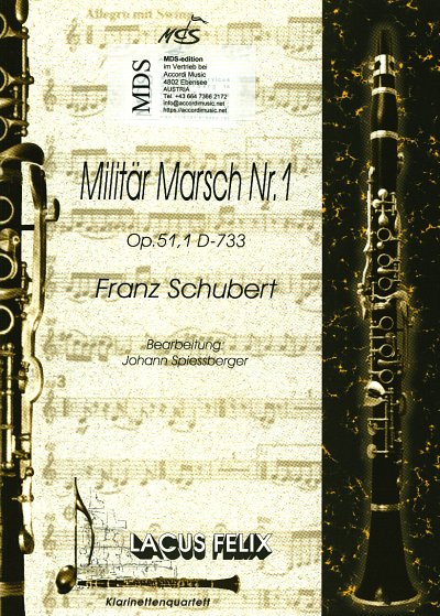 F. Schubert: Militärmarsch D-Dur op. 51/1 D 7, 4Klar (Pa+St)
