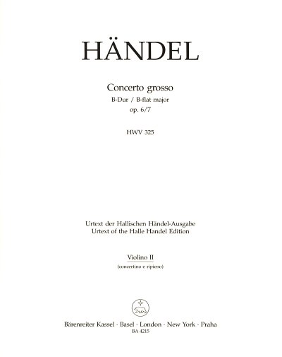 G.F. Händel: Concerto grosso B-Dur op. 6/7 HWV 325