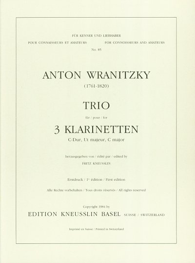 A. Wranitzky: Trio für 3 Klarinetten