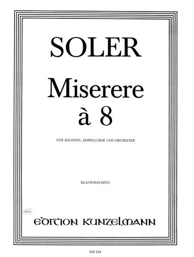 A. Soler: Miserere a 8 Es-dur (KA)