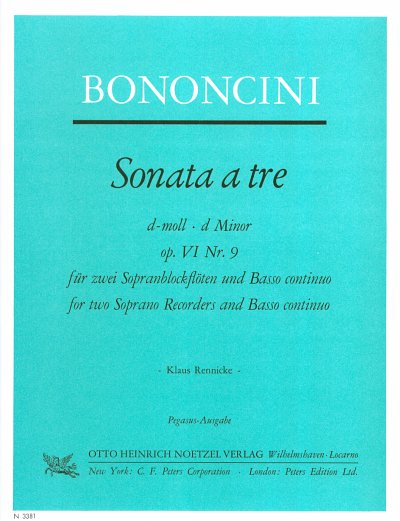 Bononcini Giovanni Maria: Sonata a tre für 2 Sopranblockflöten und B.c.