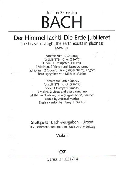 J.S. Bach: Der Himmel lacht! Die Erde j, 3GesGch5Orch (Vla2)
