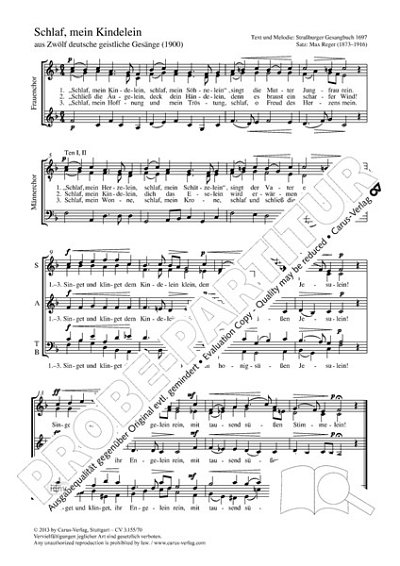 M. Reger: Schlaf', mein Kindelein (Weihnachtslied) F-Dur op. WoO VI/13, 4 (1899)