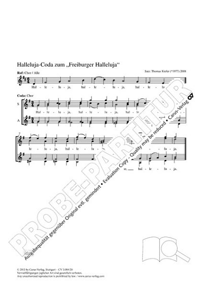 Kiefer, Thomas: Halleluja-Coda zum »Freiburger Halleluja« G-Dur (2008)