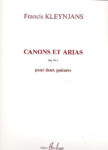 F. Kleynjans: Canons et Arias Op.92a, 2Git (Sppa)