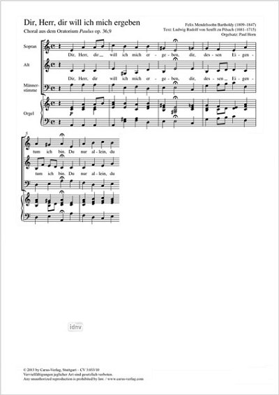 DL: F. Mendelssohn Barth: Dir, Herr, dir will ich mich e (Pa