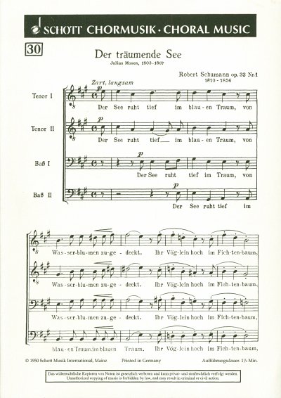 R. Schumann: Der träumende See op. 33/1 , Mch4 (Chpa)