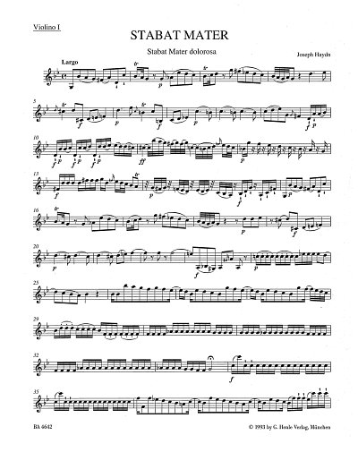 J. Haydn: Stabat Mater Hob. XX bis, 4GesGchOrch (Vl1)