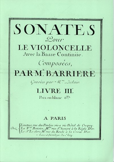 J. Barrière et al.: Sonates Livre 3