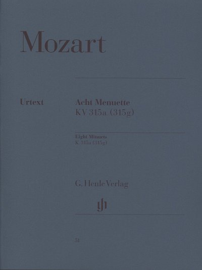 W.A. Mozart: Acht Menuette KV 315a (315g), Klav