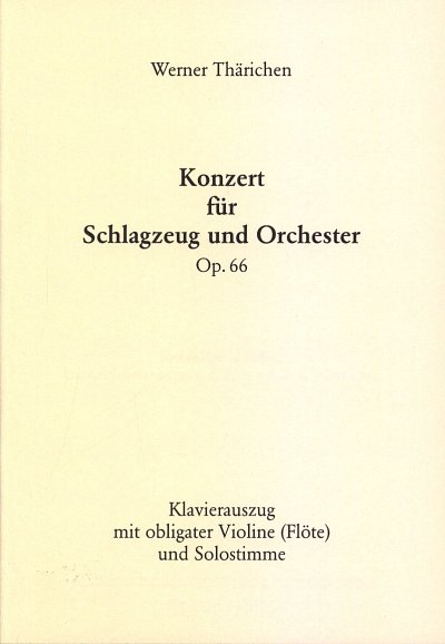 W. Thaerichen: Konzert fuer Schlagzeug und O, SchlKlav (KA+S