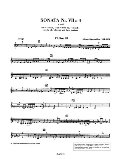 J. Rosenmüller: Sonata no. 7 en ré mineur
