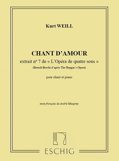 K. Weill: Opera.N 7 D'Amour Cht-Piano , GesKlav