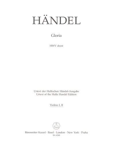 G.F. Händel: Gloria, GesS2VlBc (Vl1,2)