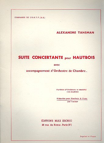 A. Tansman: Suite Concertante Hautbois-Piano , Ob (Part.)