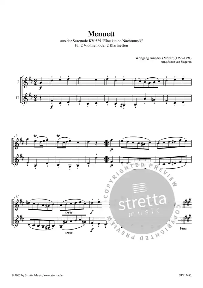 DL: W.A. Mozart: Menuett aus der Serenade KV 525 