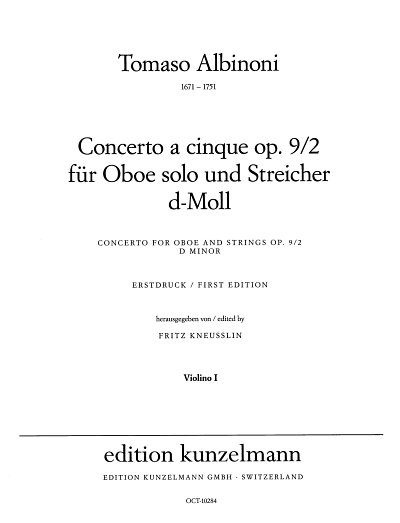 T. Albinoni: Konzert für Oboe d-Moll op. 9/2 (Vl1)