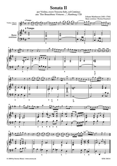 DL: J. Mattheson: Sonata II per Violino, overo Traverso Solo