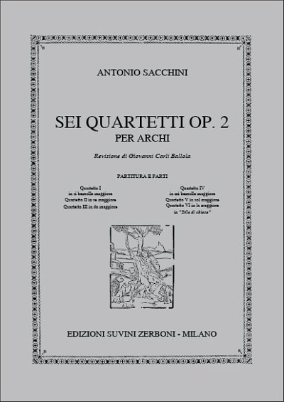 A. Sacchini: Quartetto III In Do Maggiore, 2VlVaVc (Pa+St)