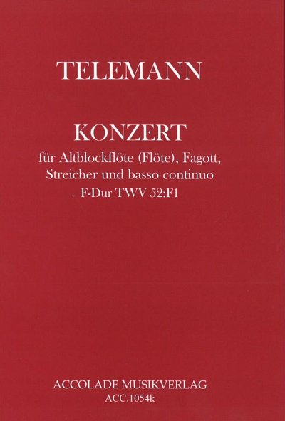 G.P. Telemann: Konzert F-Dur, AbfFgStrBc (KA)