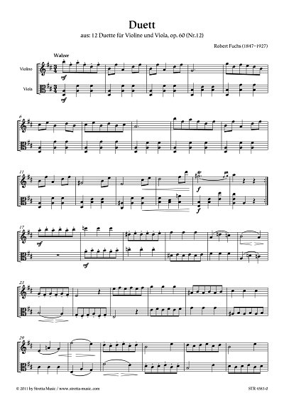 DL: R. Fuchs: Duett aus: 12 Duette fuer Violine und Viola, o