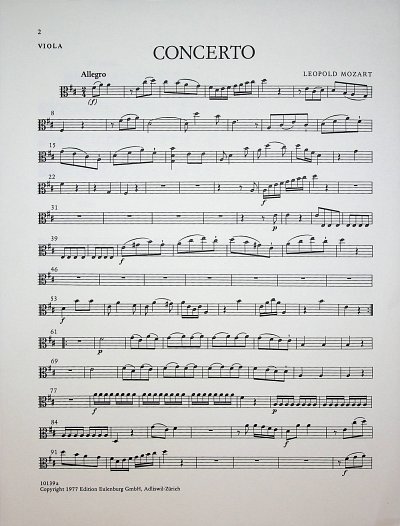 L. Mozart: Konzert D-Dur, Pos/VaKamo (Vla)