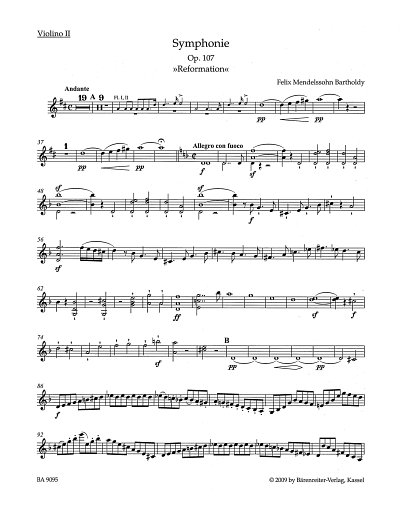 F. Mendelssohn Barth: Symphonie d-Moll op. 107, Sinfo (Vl2)