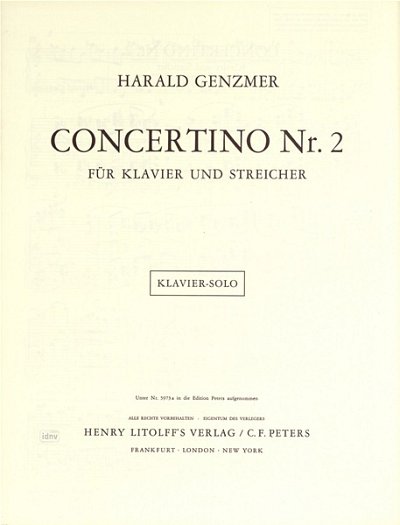 H. Genzmer: Concertino für Klavier und Streicher Nr. 2