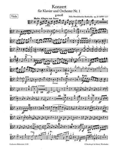 F. Mendelssohn Barth: Konzert g-Moll Nr. 1 o, KlavOrch (Vla)