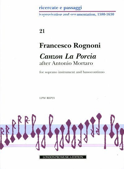 F. Rognoni: Canzon La Porcia, Melodieinstrument (C), Basso c