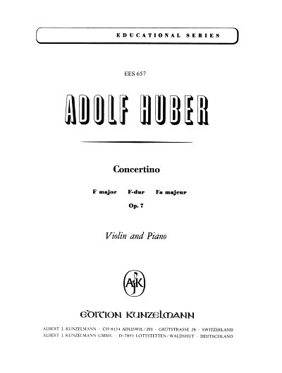 A. Huber: Concertino für Violine F-Dur op. 7