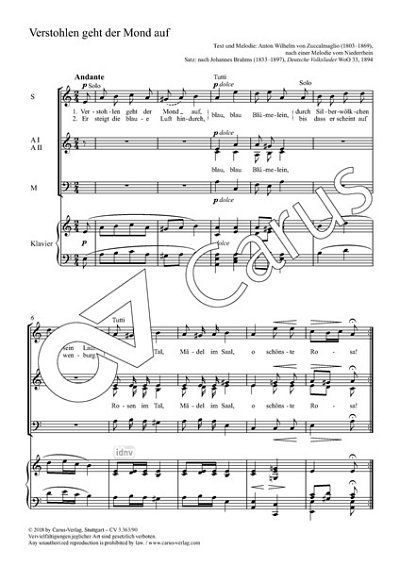 DL: J. Brahms: Verstohlen geht der Mond auf a-Moll (1894 (Pa
