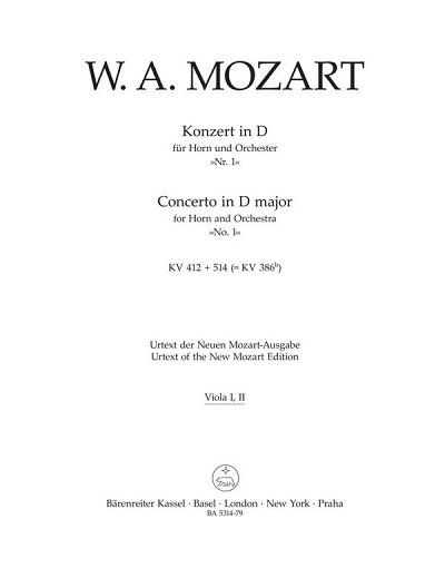 W.A. Mozart: Konzert für Horn und Orchester Nr. 1 D-Dur KV 412, 514 (386b)