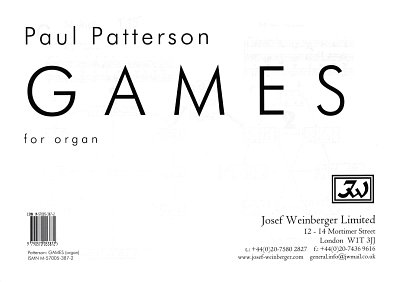 P. Patterson: Games D-Dur op. 37 (1977), Orgel