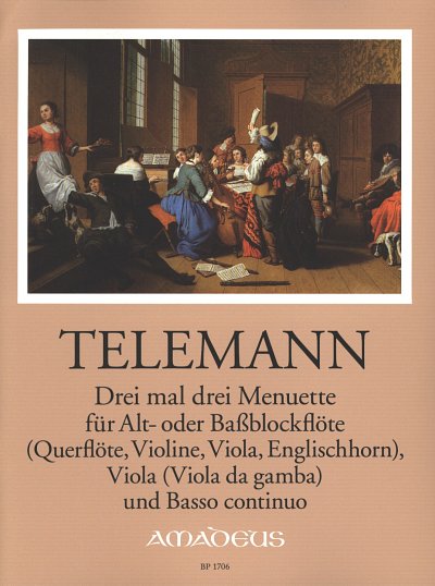 G.P. Telemann: Drei mal drei Menuette, BbflVlaBc (Pa+St)