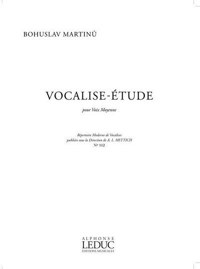 B. Martinů: Vocalise Etude N0112