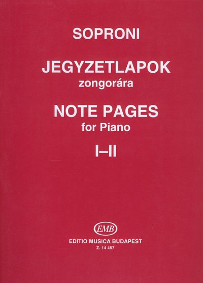 J. Soproni: Note Pages for piano I-II, Klav
