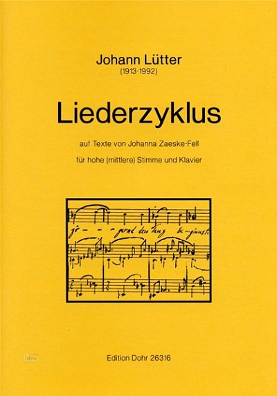 J. Lütter: Liederzyklus auf Texte von Johan, GesKlav (Part.)