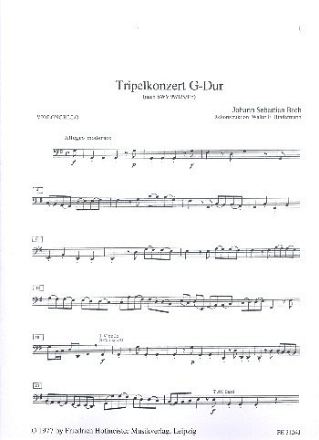 J.S. Bach: Tripelkonzert G-Dur, FlObdVlStrBc (Vc)