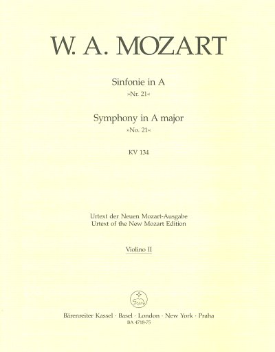 W.A. Mozart: Sinfonie 21 A-Dur KV 134  Violine II	