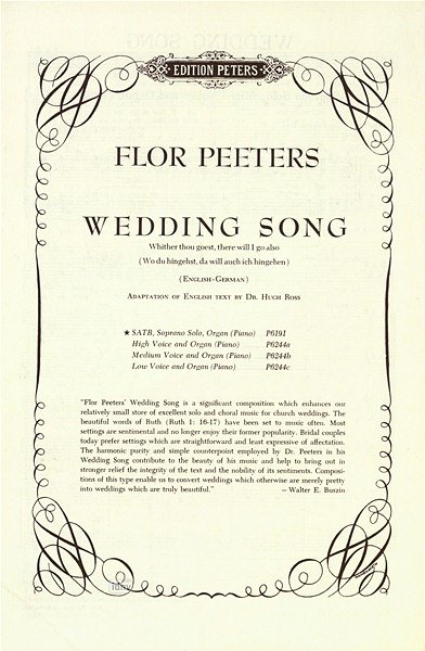 F. Peeters: Wedding Song Op 103
