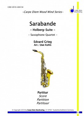 E. Grieg: Sarabande aus der Holberg-Suite, 4Sax (Pa+St)