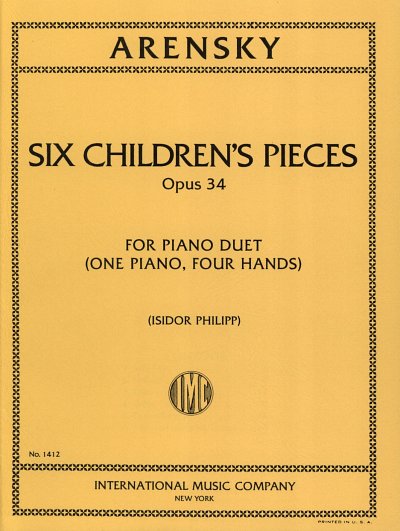 6 Pezzi Per Fanciulli Op. 34 (Philipp), Klav4m (Sppa)