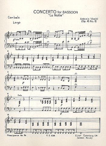 A. Vivaldi: Concerto  B-Dur op. 45/8 RV 501/PV 401