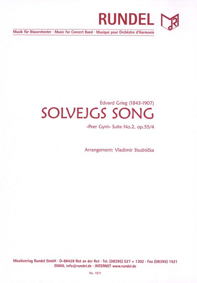 E. Grieg: Solvejgs Song, Blasorch (Pa+St)