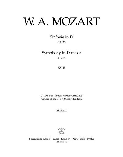 W.A. Mozart: Sinfonie Nr. 7 D-Dur KV 45, Sinfo (Vl1)